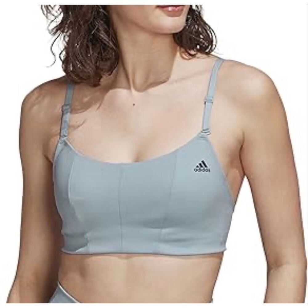 Adidas studio seafoam green fitness bra top athletic top sports bra s